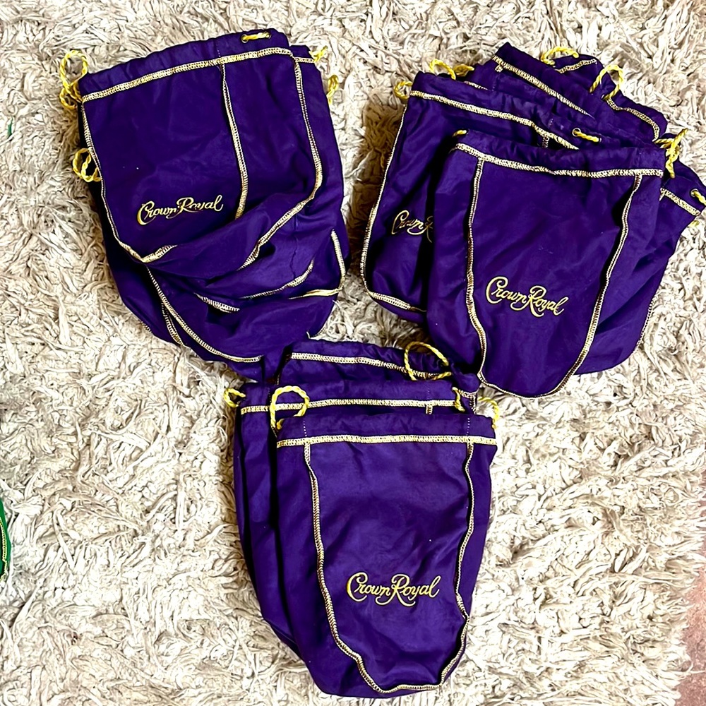 Crown Royal bags fifth size 26 for 15.  Let me know if you want less